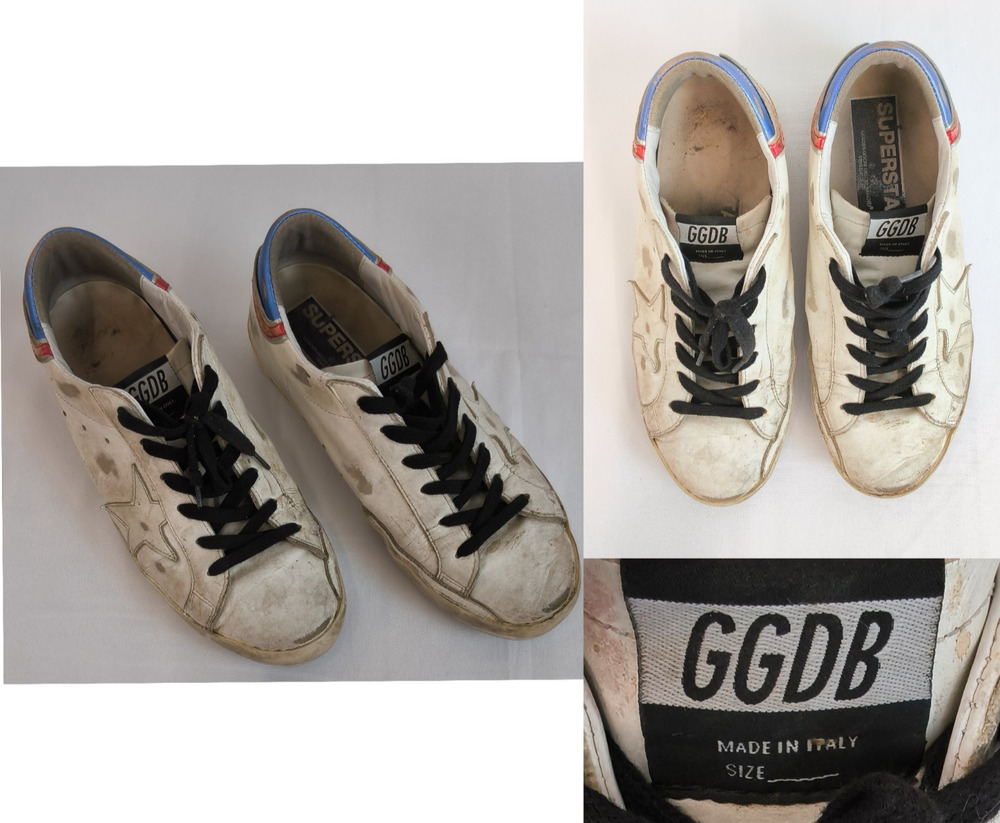 Golden Goose Superstar Sneakers Men's 40 (US7.5) Leather Red/White/Blue #W5252